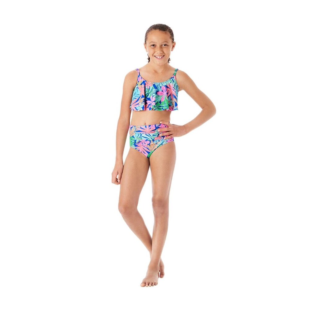 NEW Member's Mark Girls 2-Piece Flounce Swim Set